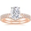 14KR Moissanite Ballad Diamond Ring (1/8 ct. tw.) with Flair Diamond Ring (1/6 ct. tw.), smalltop view