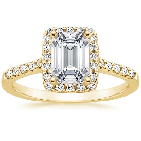 18K Yellow Gold Odessa Diamond Ring (1/5 ct. tw.) with Sonora Diamond Ring (1/8 ct. tw.)