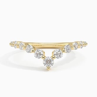 Tapered Shared Prong Contour Ring
