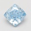 3.09 Ct. Fancy Vivid Blue Cushion Lab Grown Diamond