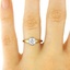 The Valentine Ring, smalltop view on a hand