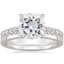 18KW Moissanite Sienna Diamond Ring (2/5 ct. tw.) with Petite Quattro Diamond Ring, smalltop view