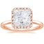 14K Rose Gold Vienna Halo Diamond Ring, smalltop view