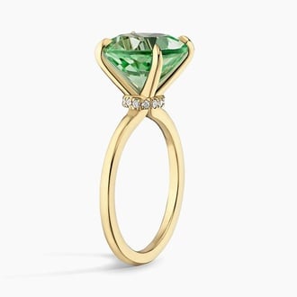 Watermelon Crush Green Lab Sapphire and Lab Diamond Cocktail Ring