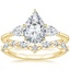 18K Yellow Gold Opera Diamond Ring with Curved Versailles Diamond Ring