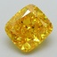 2.76 Ct. Fancy Vivid Yellow Cushion Lab Grown Diamond