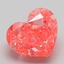 4.11 Ct. Fancy Vivid Orangy Pink Heart Lab Grown Diamond