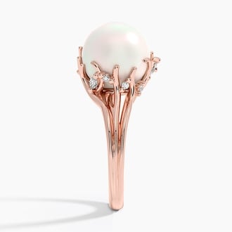 Cotillion Cultured Pearl and Diamond Cocktail Ring