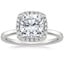 18K White Gold Vienna Halo Diamond Ring, smalltop view