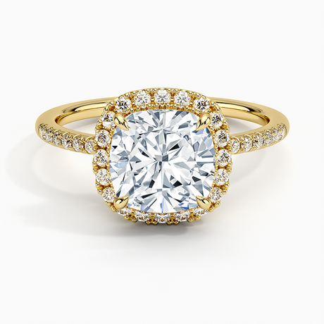 18K Yellow Gold Cambria Halo Diamond Ring