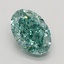 1.45 Ct. Fancy Vivid Bluish Green Oval Lab Grown Diamond