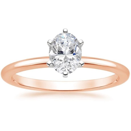 14K Rose Gold Six-Prong Petite Comfort Fit Bridal Set