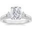 Platinum Three Stone Floating Diamond Ring with Luxe Ballad Diamond Ring (1/4 ct. tw.)