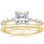 18K Yellow Gold Versailles Hidden Halo Diamond Ring with Petite Comfort Fit Wedding Ring