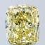 3.05 Ct. Fancy Vivid Yellow Cushion Lab Grown Diamond