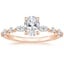 14K Rose Gold Versailles Hidden Halo Diamond Ring, smalltop view