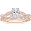 14K Rose Gold Garland Diamond Ring with Luxe Winding Willow Diamond Ring (1/4 ct. tw.)