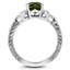 Green Sapphire Leaf Ring, smallside view