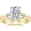 18KY Moissanite Tapered Baguette Diamond Bridal Set, smalltop view