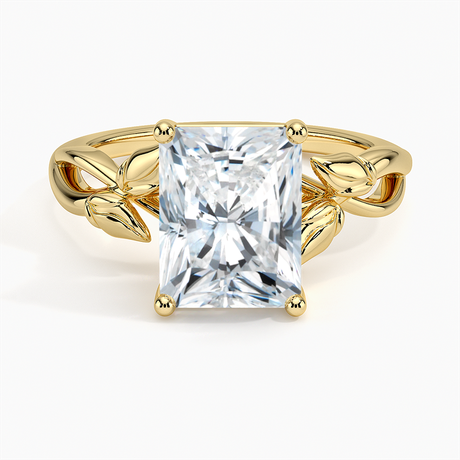 18K Yellow Gold Budding Willow Solitaire Ring