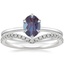 Platinum Petite Esme Solitaire Ring with Flair Diamond Ring (1/6 ct. tw.)