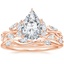 14K Rose Gold Secret Garden Diamond Ring (1/2 ct. tw.) with Winding Willow Diamond Ring (1/8 ct. tw.)