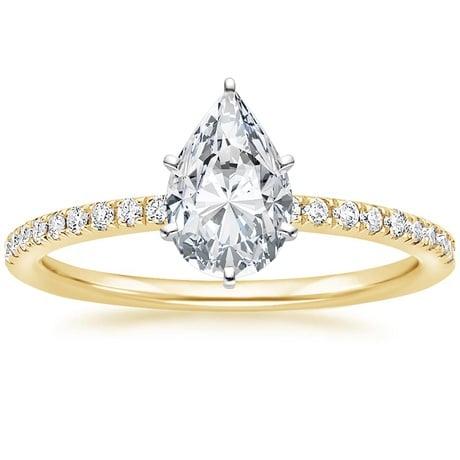 18K Yellow Gold Ballad Diamond Ring (1/8 ct. tw.) with Flair Diamond Ring (1/6 ct. tw.)