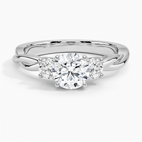 Twisted Vine Three Stone Diamond Ring