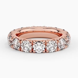French Pavé Eternity Lab Diamond Ring (4 1/2 ct. tw.) in 14K Rose Gold
