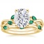 18KY Moissanite Willow Bridal Set With Lab Emerald Accents, smalltop view