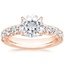 14K Rose Gold Ellora Half Coverage Diamond Ring, smalltop view