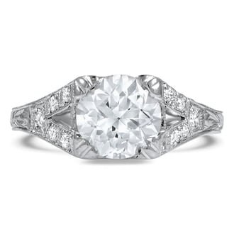 Custom Vintage-Inspired Split Shank Diamond Ring