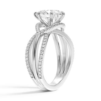 Custom Three Strand Woven Diamond Ring