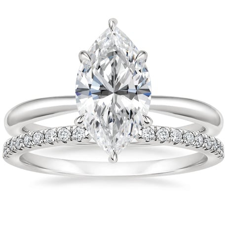 18K White Gold Freesia Ring with Sia Diamond Open Ring