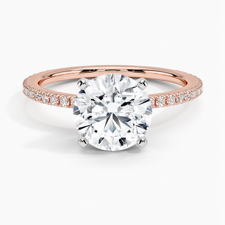 14K Rose Gold Ballad Three-Quarter Coverage Diamond Ring (1/4 ct. tw.)
