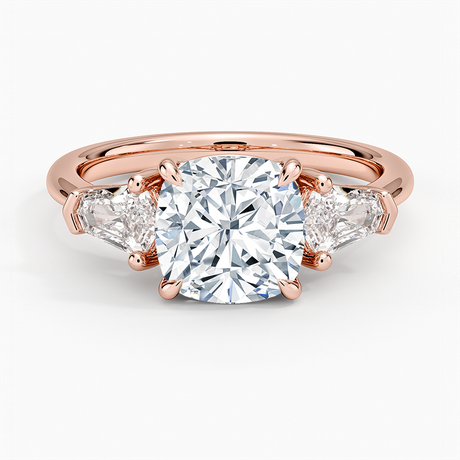 14K Rose Gold Shield Cut Three Stone Diamond Ring (1/2 ct. tw.)