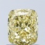 1.04 Ct. Fancy Vivid Yellow Cushion Lab Grown Diamond