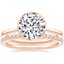 14K Rose Gold Petite Luna Bezel Ring with Luxe Ballad Diamond Ring (1/4 ct. tw.)