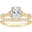 18K Yellow Gold Luxe Entwined Celtic Love Knot Diamond Ring with Petite Shared Prong Diamond Ring (1/4 ct. tw.)