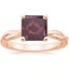 14K Rose Gold Twisted Vine Solitaire Ring, smalltop view