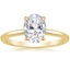 18K Yellow Gold Secret Halo 1.5mm Diamond Ring, smalltop view