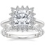 18K White Gold Sunburst Diamond Ring (1/4 ct. tw.) with Luxe Marseille Diamond Ring (1/2 ct. tw.)