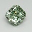 2.55 Ct. Fancy Vivid Pacific Green Cushion Lab Grown Diamond