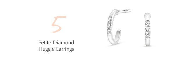 Petite Diamond Huggie Earrings