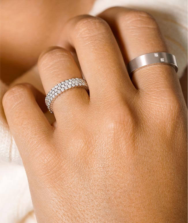White gold diamond rings for everyone on hand