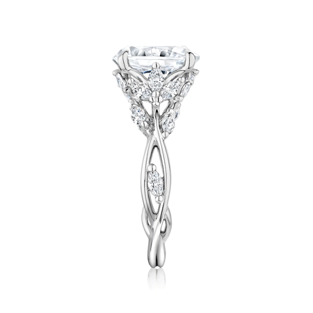 Nature inspired diamond engagement ring.