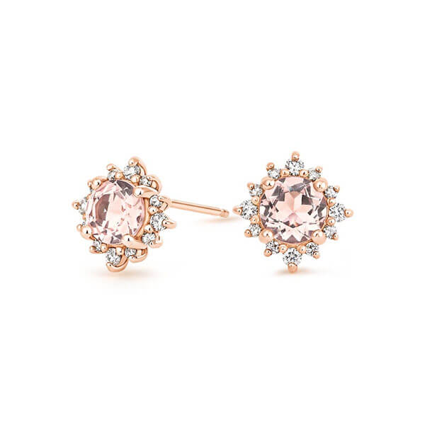 Sol Morganite And Diamond Earrings